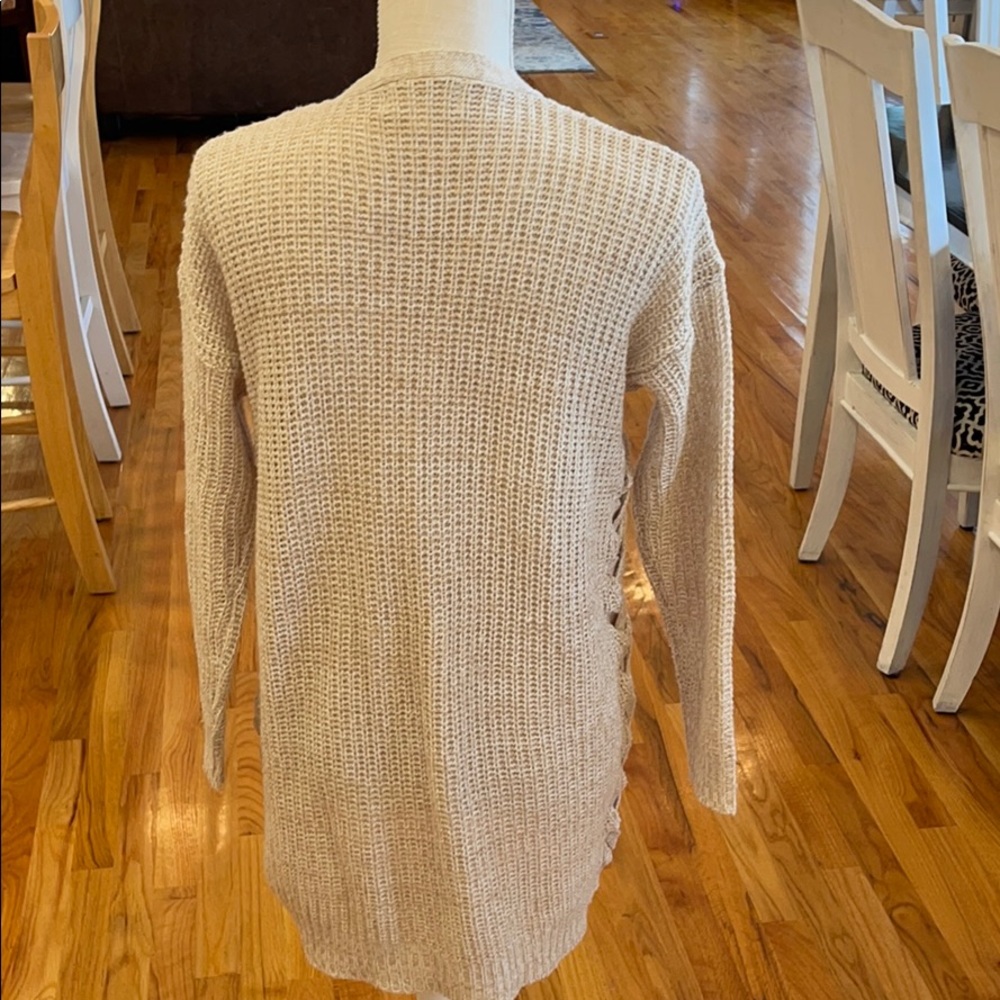 [no comment] cream braided cardigan - Picture 4 of 7